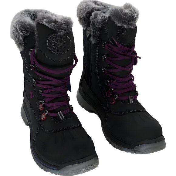 Santana Canada Maldine Snow Boot Womens Shoes, Black/Purple, Size